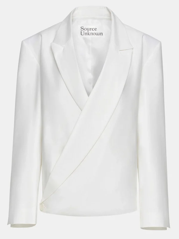 Cheap Source Unknown Baia Boxy Wrap Blazer, Blanc