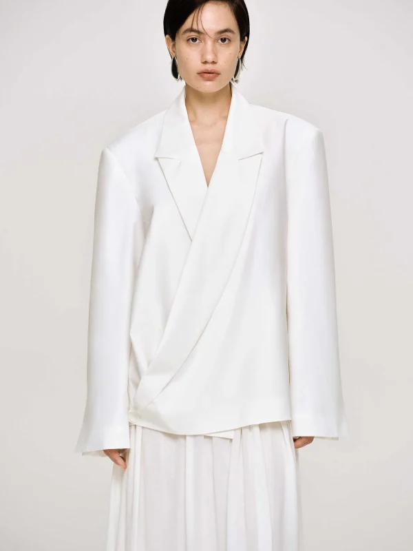 Best Source Unknown Baia Boxy Wrap Blazer, Blanc