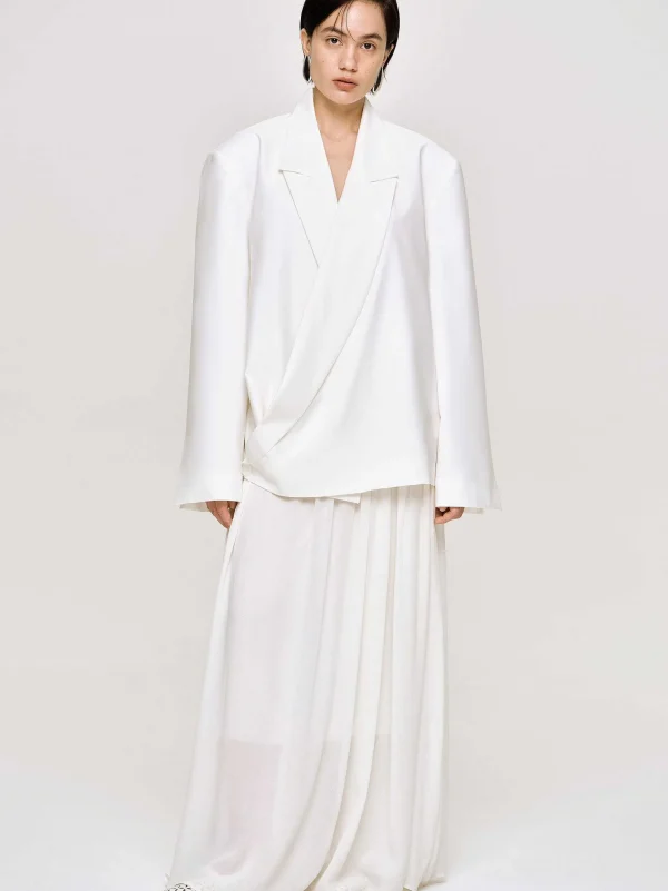 Best Source Unknown Baia Boxy Wrap Blazer, Blanc