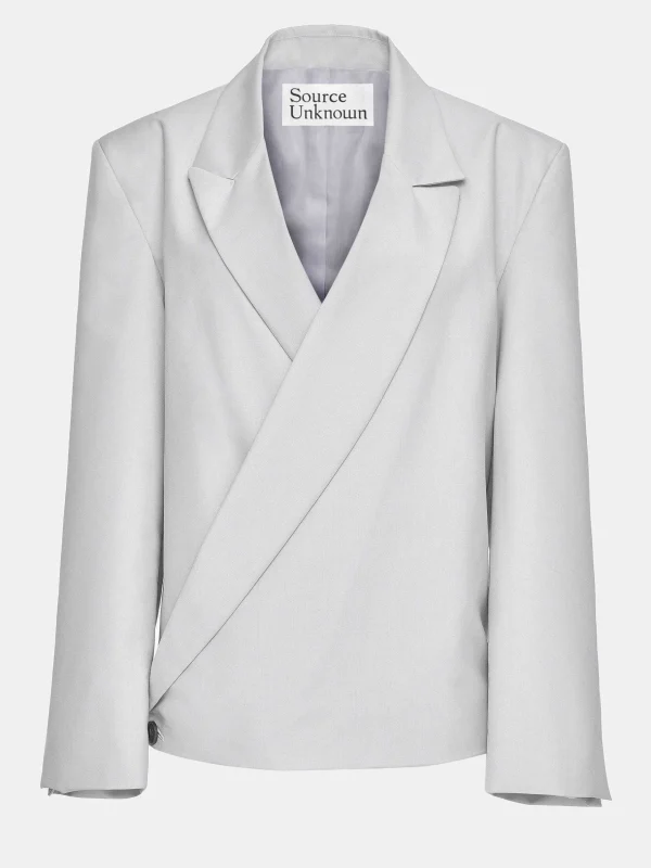 Discount Source Unknown Baia Boxy Wrap Blazer, Gainsboro Gris