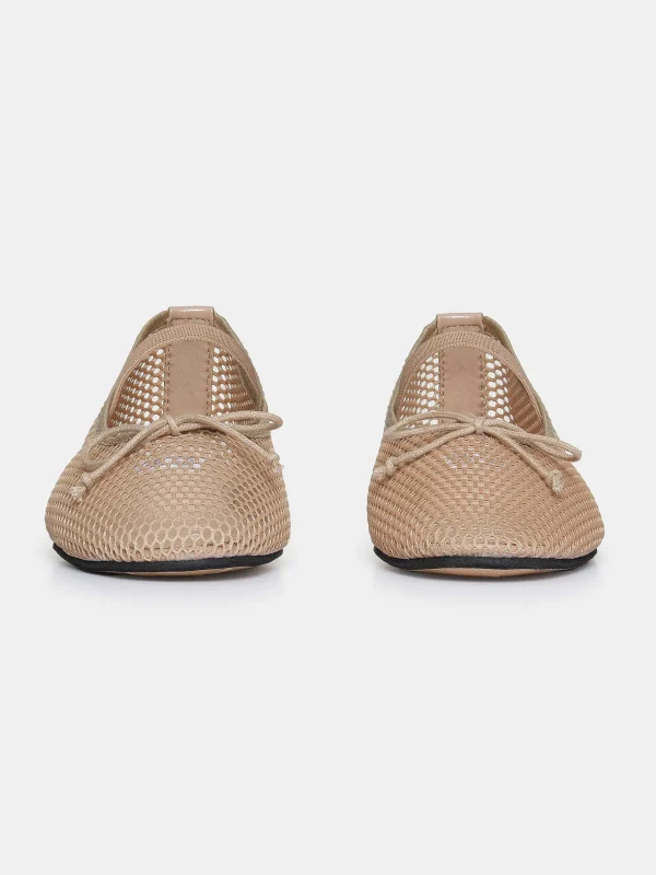 Fashion Source Unknown Ballerines En Maille Mary Jane, Taupe