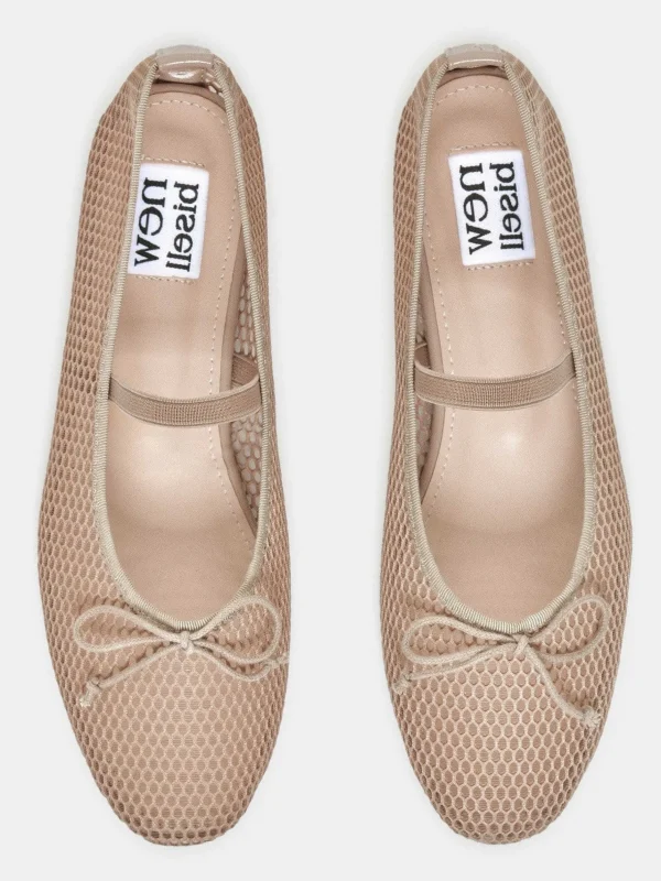 Fashion Source Unknown Ballerines En Maille Mary Jane, Taupe