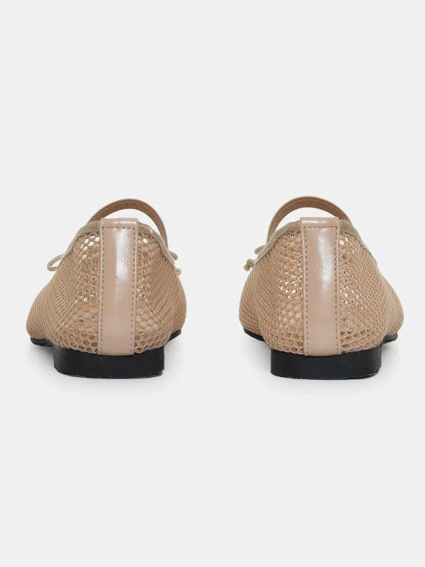 Fashion Source Unknown Ballerines En Maille Mary Jane, Taupe