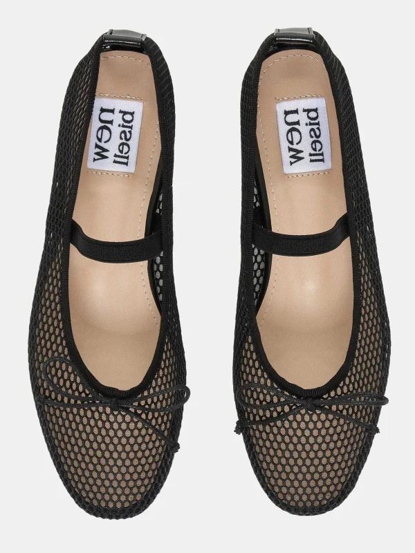 Store Source Unknown Ballerines Mary Jane En Maille, Noir