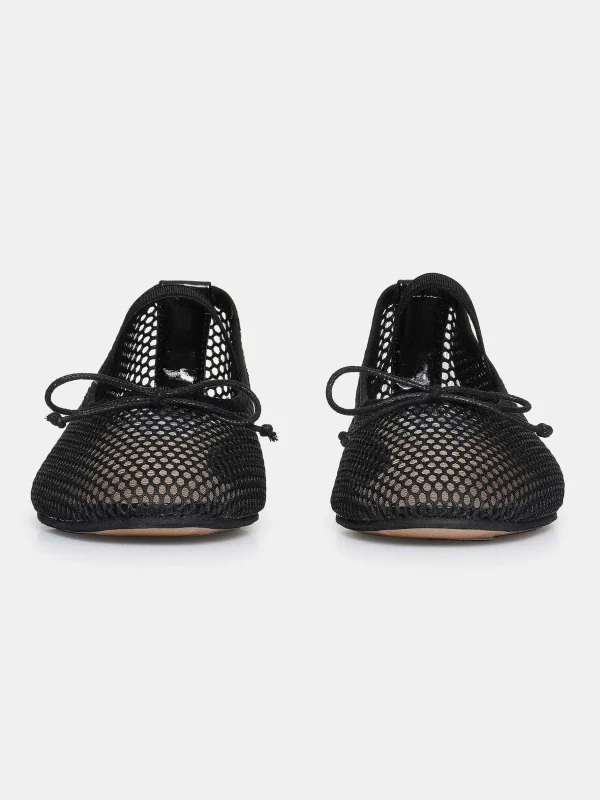 New Source Unknown Ballerines Mary Jane En Maille, Noir