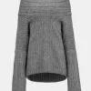 Discount Source Unknown Becca Pull Surdimensionne En Tricot A Rouleau Haut, Gris Tempete