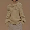 Discount Source Unknown Becca Pull Surdimensionne En Tricot A Rouleau Haut, Beurre