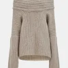 Clearance Source Unknown Becca Pull Surdimensionne En Tricot A Rouleau Haut, Noix De Coco