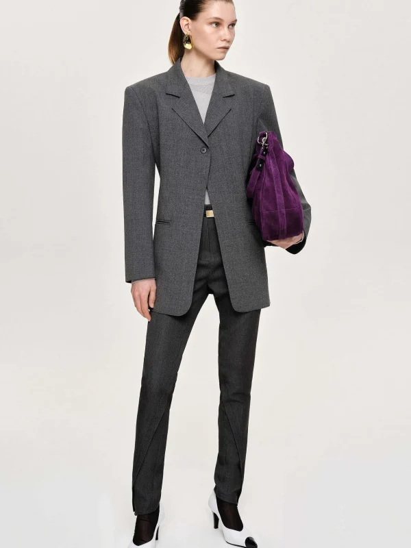 Store Source Unknown Blazer A Un Bouton, Anthracite