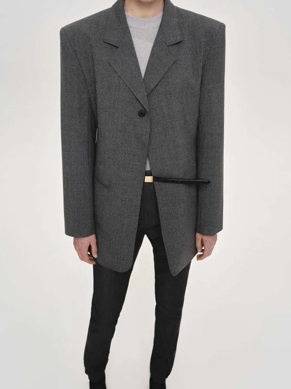 Store Source Unknown Blazer A Un Bouton, Anthracite