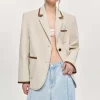 Store Source Unknown Blazer Borde De Cuir, Toile