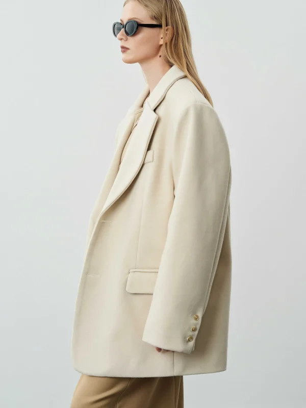 Online Source Unknown Blazer Boyfriend Surdimensionne Hayk, Creme