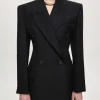 Clearance Source Unknown Blazer Cintre A Double Boutonnage Leonara, Noir