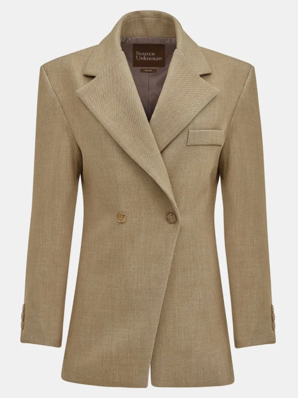 Best Sale Source Unknown Blazer Cintre A Double Boutonnage Nangy, Beige Beige