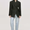 Shop Source Unknown Blazer Cintre A Double Boutonnage Nangy, Gris Charbon