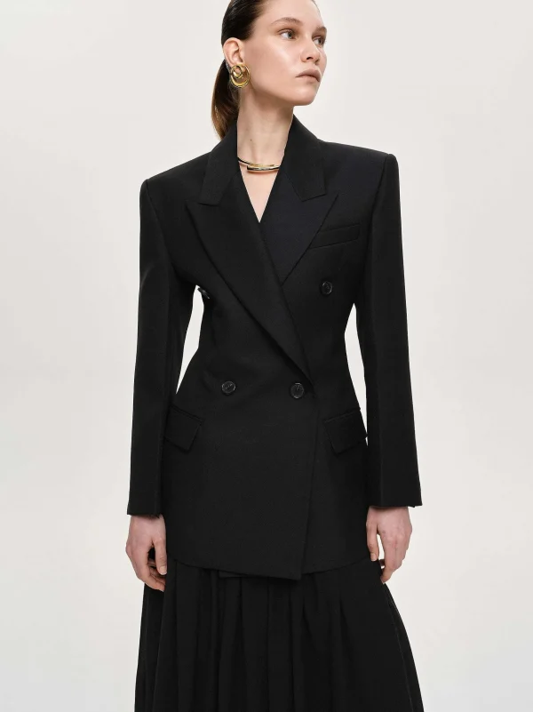 Clearance Source Unknown Blazer Cintre A Double Boutonnage Leonara, Noir