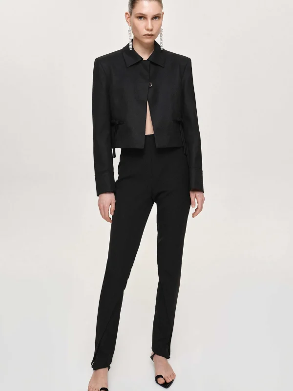 Cheap Source Unknown Blazer Court Avec Noeud Sisilia, Noir