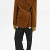 Discount Source Unknown Blazer Lui En Simili Cuir, Marron Rouille