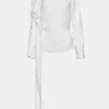 Outlet Source Unknown Blouse Echarpe Drapee Notte, Blanc