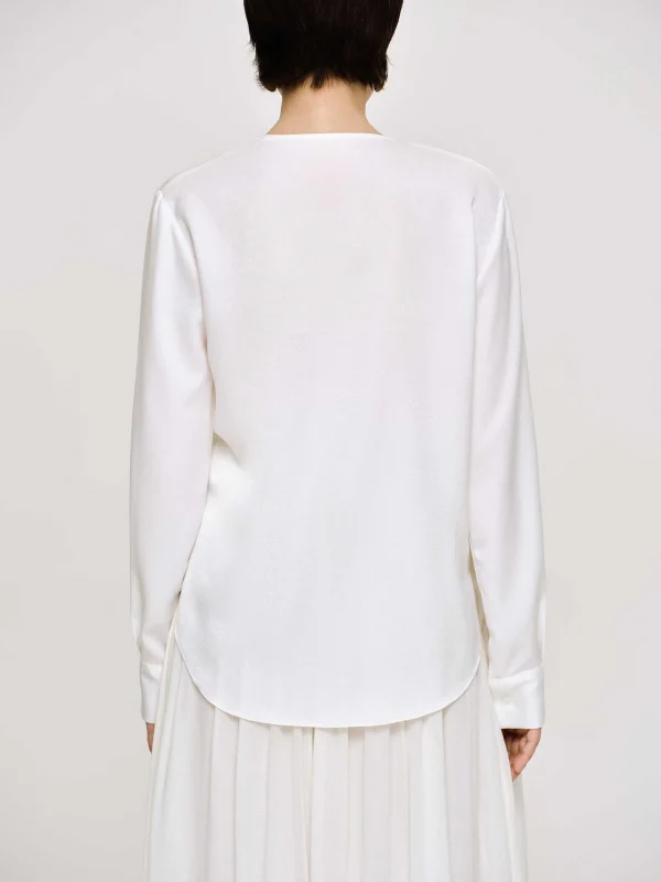 Fashion Source Unknown Blouse Echarpe Drapee Notte, Blanc