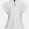 Hot Source Unknown Blouse En Crepe A Col En V, Blanc