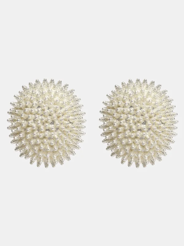 Best Sale Source Unknown Boucles D'Oreilles Boules De Perles, Creme