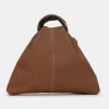 Best Sale Source Unknown Cabas Triangle En Cuir De Veau, Brune