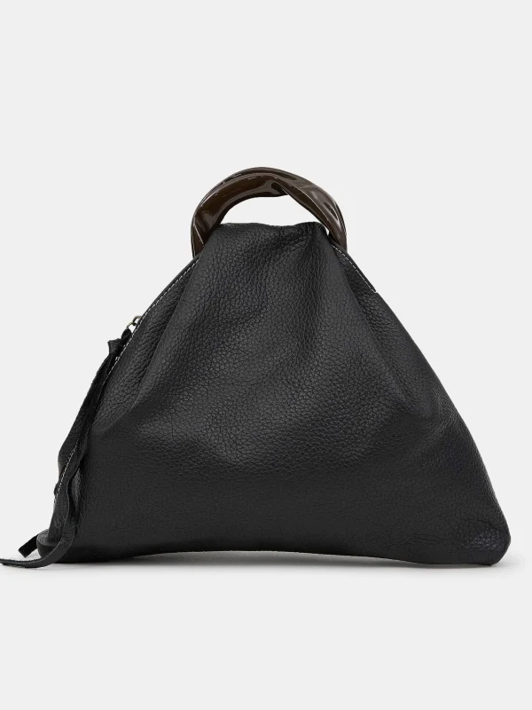 Best Sale Source Unknown Cabas Triangle En Cuir De Veau, Noir