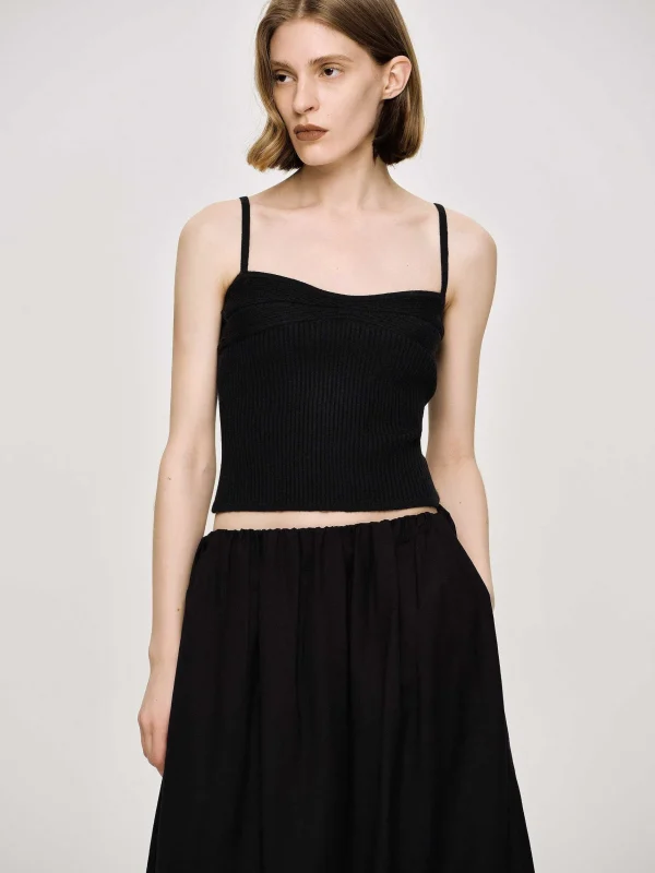 Clearance Source Unknown Camisole En Tricot Cotele, Noir