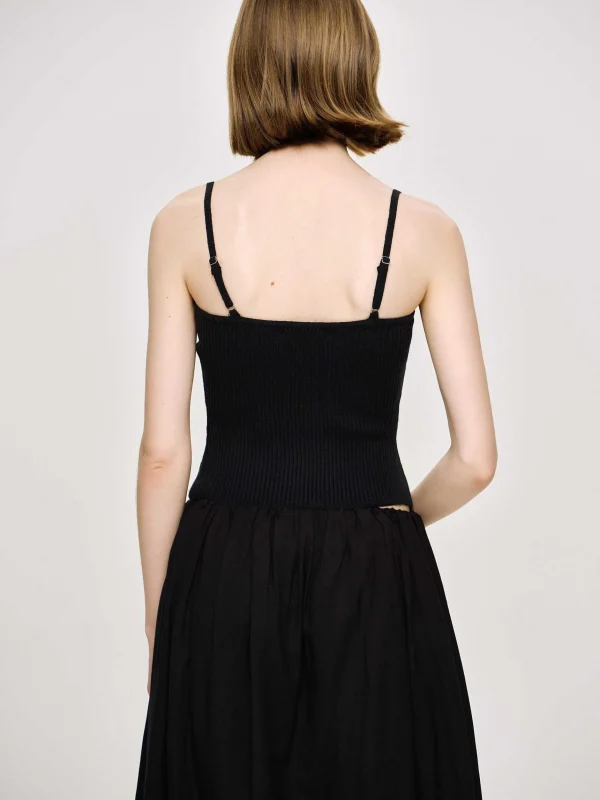 Fashion Source Unknown Camisole En Tricot Cotele, Noir