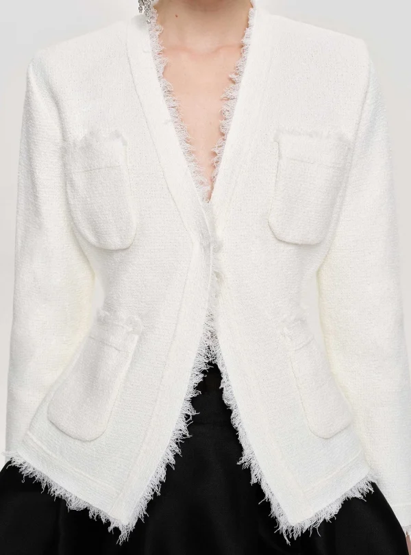 Shop Source Unknown Cardigan Taille Cintree, Blanc Naturel