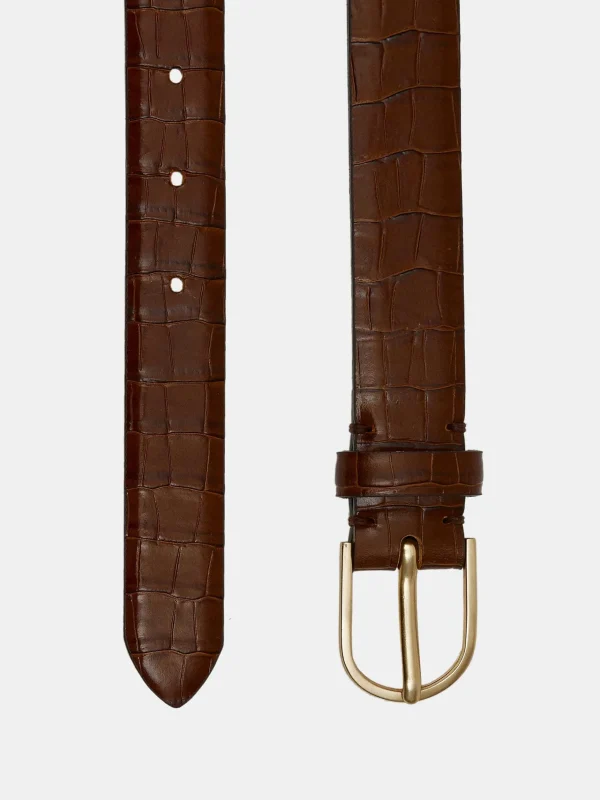 Flash Sale Source Unknown Ceinture Effet Croco, Marron