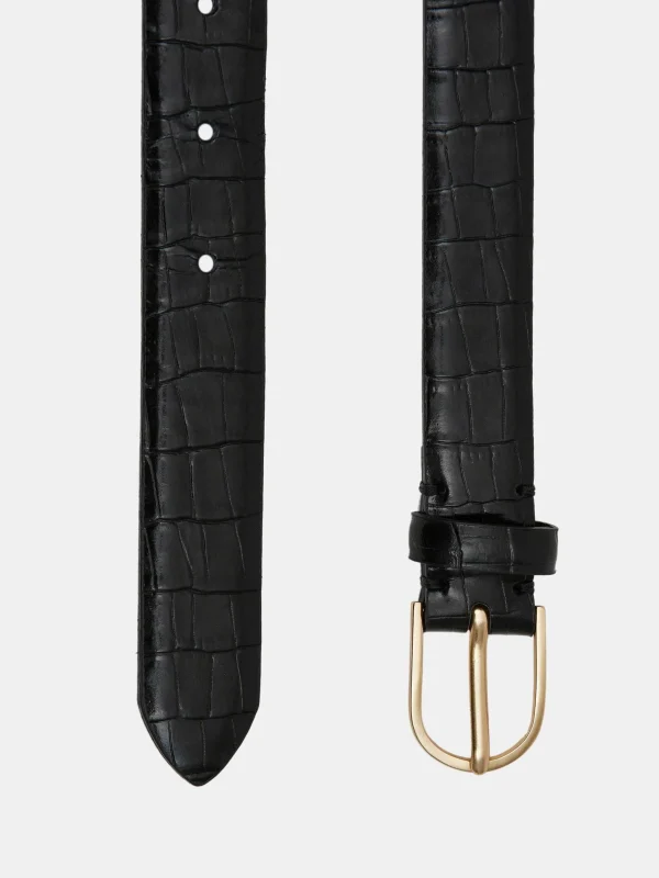 Hot Source Unknown Ceinture Effet Croco, Noire