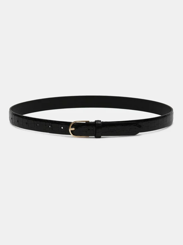 Fashion Source Unknown Ceinture Effet Croco, Noire