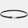 Sale Source Unknown Ceinture En Cuir A Boucle Plate, Noire