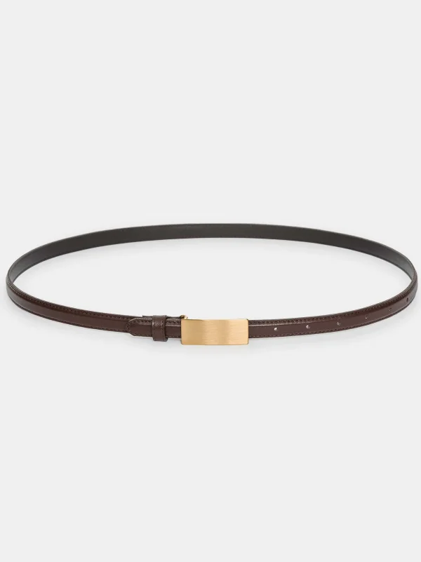 Store Source Unknown Ceinture En Cuir A Boucle Plate, Brune