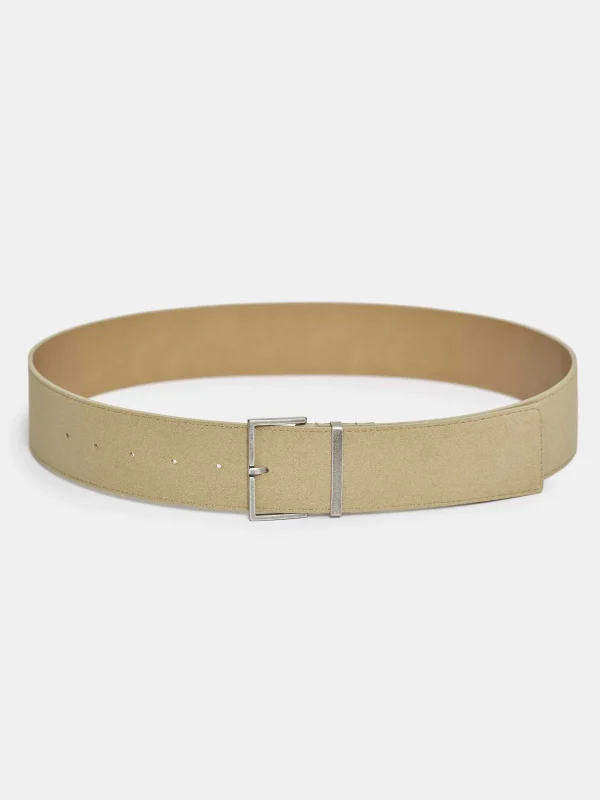 Fashion Source Unknown Ceinture En Daim A Boucle Carree, Nougat