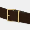 Best Sale Source Unknown Ceinture En Daim A Boucle Carree, Expresso