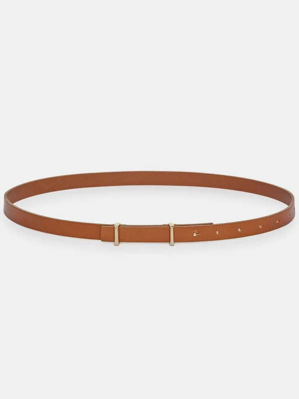 Flash Sale Source Unknown Ceinture Fine En Cuir De Veau, Beige