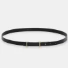 Cheap Source Unknown Ceinture Fine En Cuir De Veau, Noir