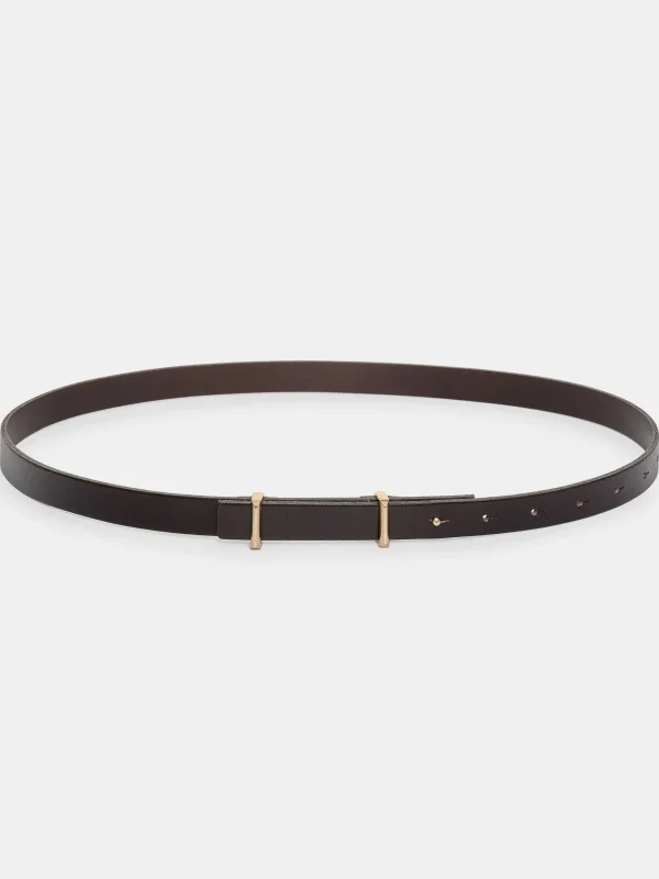 Cheap Source Unknown Ceinture Fine En Cuir De Veau, Marron