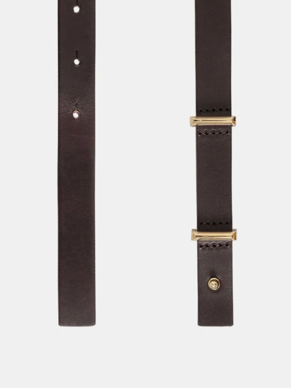 Cheap Source Unknown Ceinture Fine En Cuir De Veau, Marron