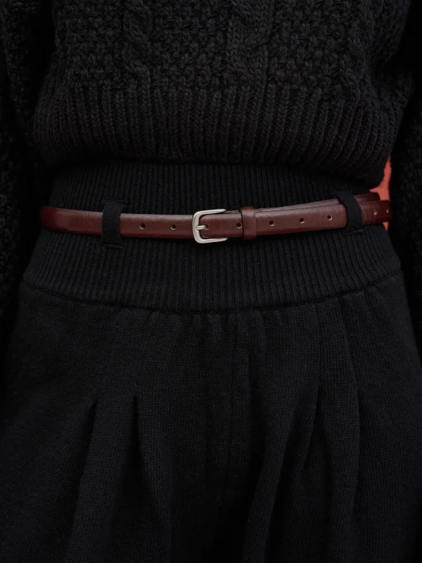 Hot Source Unknown Ceinture Fine En Cuir, Marron