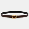 New Source Unknown Ceinture Ronde En Cuir Hexagonale, Marron/Dore