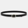 Outlet Source Unknown Ceinture Ronde En Cuir Hexagonale, Noir/Argent