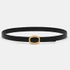 Flash Sale Source Unknown Ceinture Ronde En Cuir Hexagonale, Noir/Or