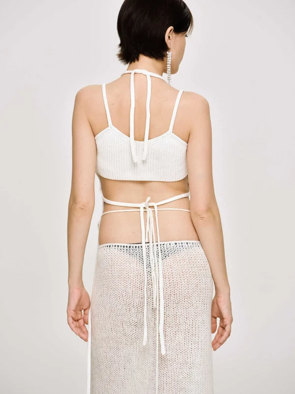 Online Source Unknown Debardeur Asymetrique En Tricot, Blanc