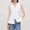 Outlet Source Unknown Gilet Evase A Boutons, Blanc