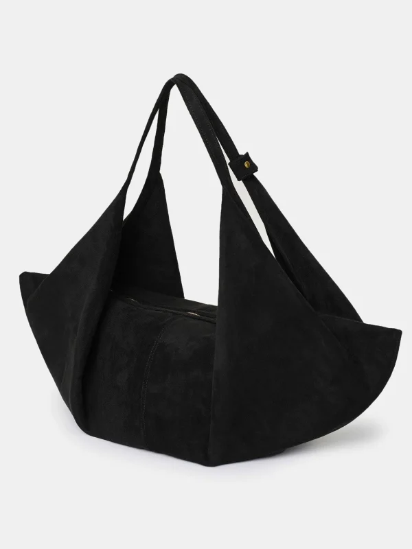 New Source Unknown Grand Sac Fortune Cookie, Suede Noir