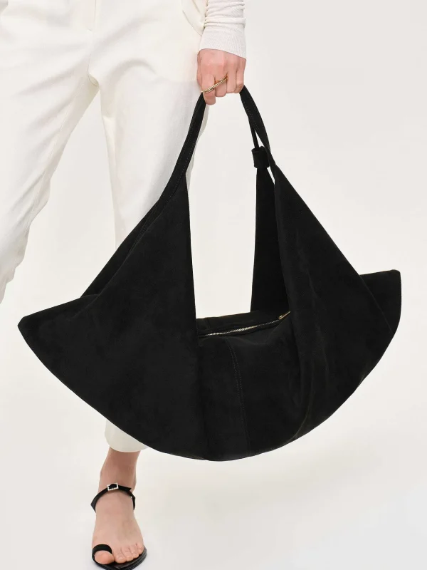 New Source Unknown Grand Sac Fortune Cookie, Suede Noir